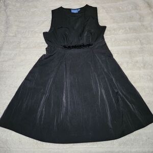 Simply Vera Wang Fit & Flare Sz 14 Womens Dress Side Zip Velvet Waist Band